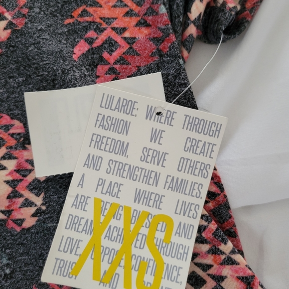 Lularoe Perfect Tee, Pink, Red and Grey. Size XXS - Picture 2 of 3